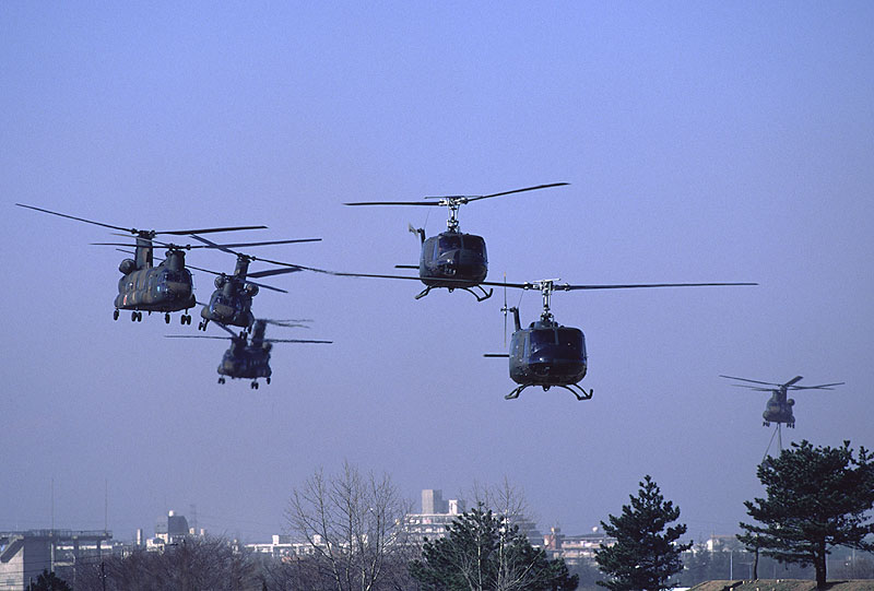 Formation of UH-1 CH-47