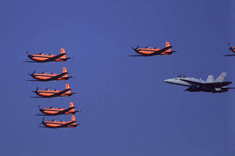 PC-7 team and F/A-18
